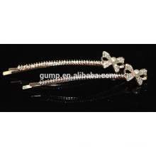 Shiny Cute Bow Rhinestone Barrette Pearl Bobby Pin